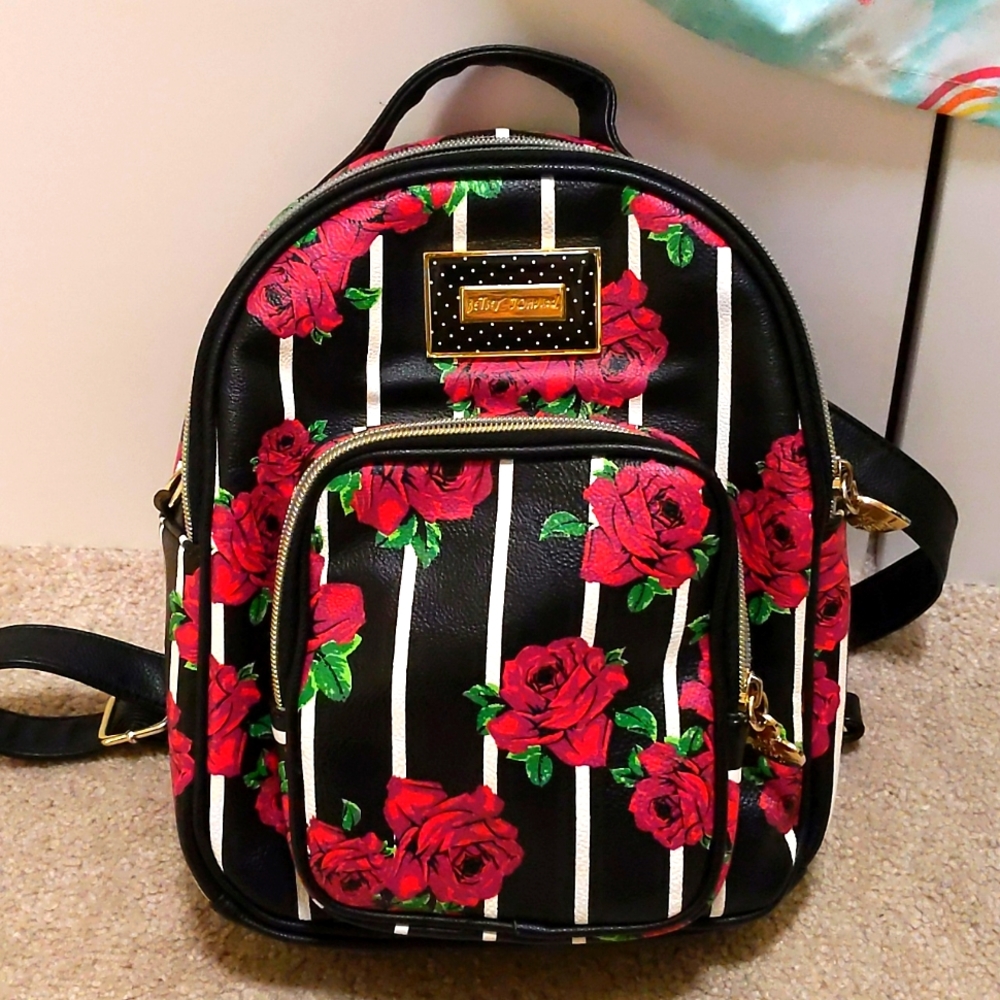 Betsy Johnson Rose Pinstripe Bag